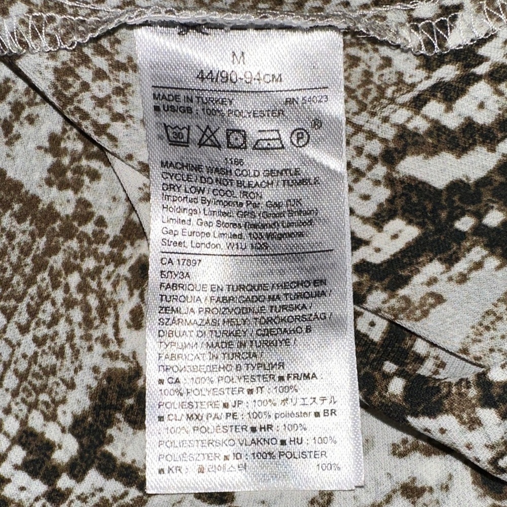 Banana Republic Snake Print Button Down Shirt - Brown and Cream - Picture 6 of 7
